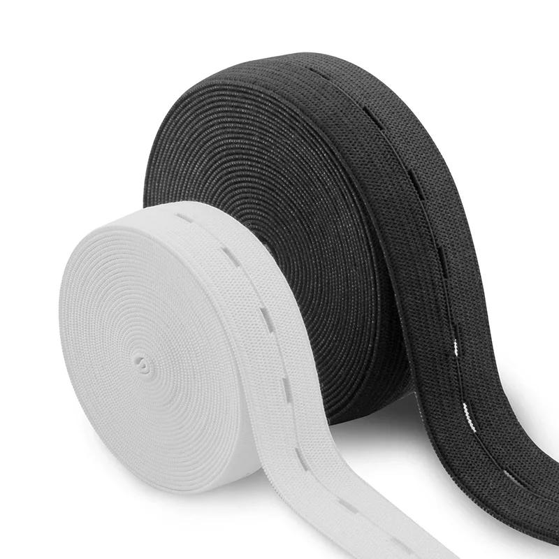 Description Picture 4 of itemElastic Bands 15/20/25/30MM White Black Nylon Highest with Hole Elastic Webbing DIY Craft Sewing Garment Trousers Accessories
