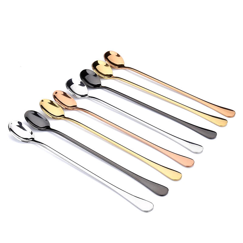 Description Picture 3 of item24cm Stainless Steel Long Handle Teaspoons Stirring Tea Coffee Spoon Ice Cream Spoon Bar Drink Cocktail Mixing Spoon Colher