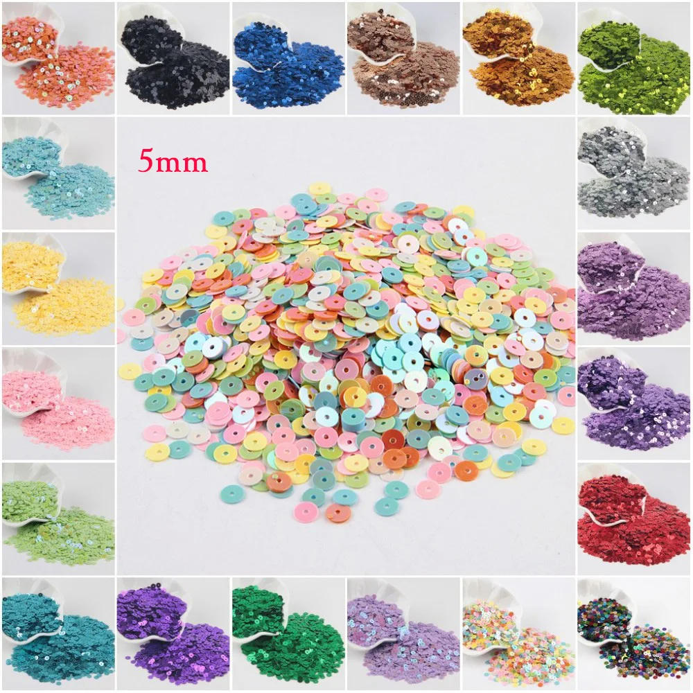 Description Picture 4 of itemPVC Loose Sequins Crafts DIY Accessory Flat Round Paillette Women Dress Sewing Decoration Size 3/4/5/6/10/15/20/25/30mm 10g