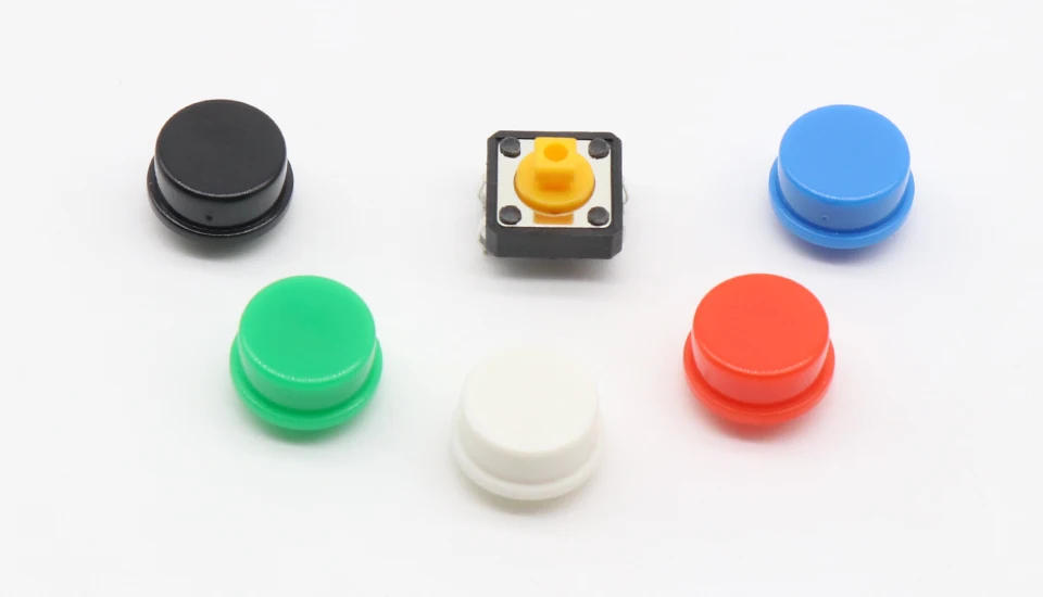 Description Picture 4 of item20PCS Tactile Push Button Switch Momentary 12*12*7.3MM Micro switch button + (20PCS 5 colors Tact Cap)