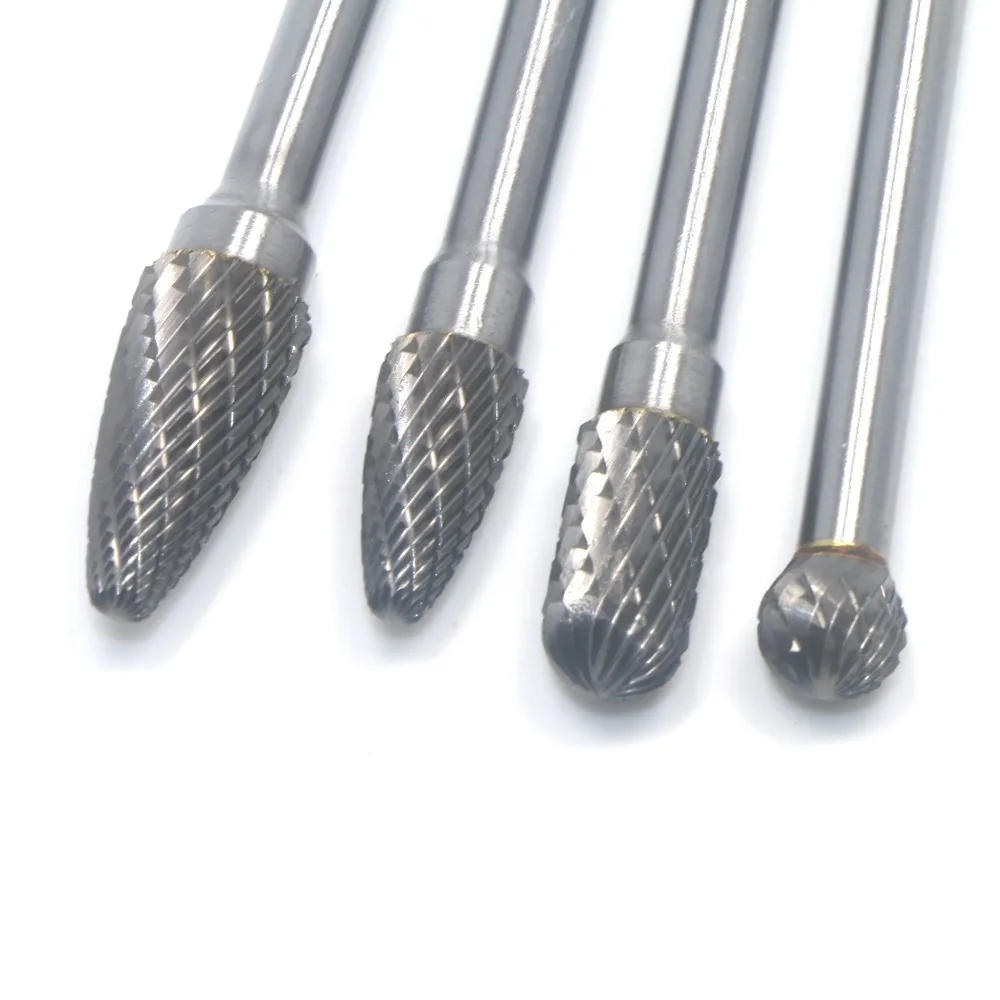 Description Picture 2 of item4pc 150mm Long Reach Double Cut Cemented Carbide Rotary Burr 6mm Shank 6 inch Metal Working Tool Carving Shaping Power Tools