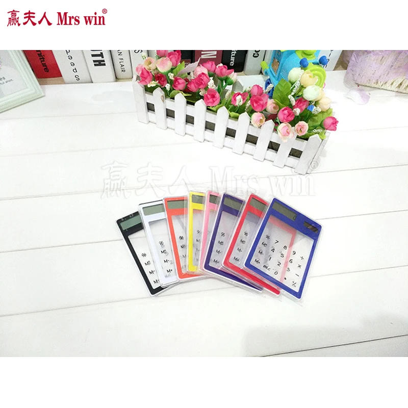 Description Picture 2 of item8 Digit Touch Screen Ultra slim Transparent Solar Stationery Clear Scientific Calculator use for Student School Office