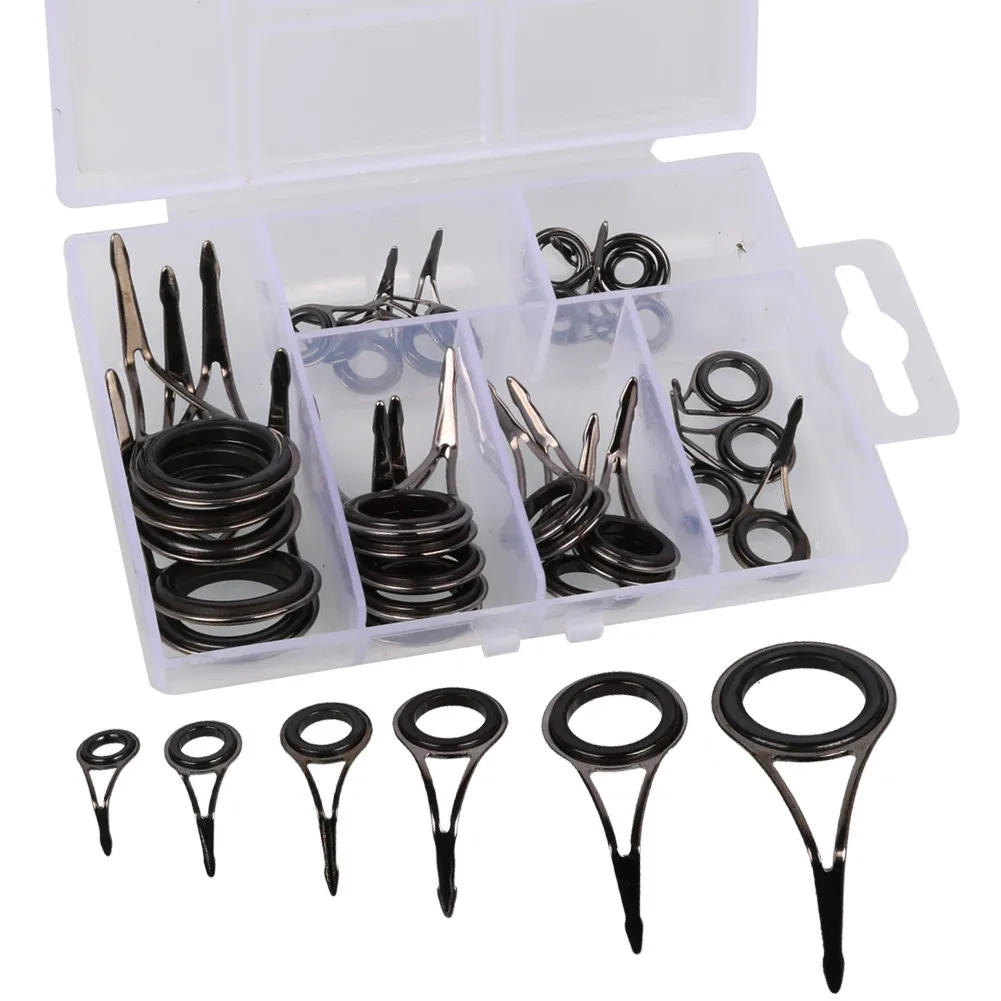 Description Picture 2 of itemFishing Rod Guides Tip Set Repair Kit DIY Eye Rings Stainless Steel Frames Tips Top Fishing Rod Guide Repair Kit