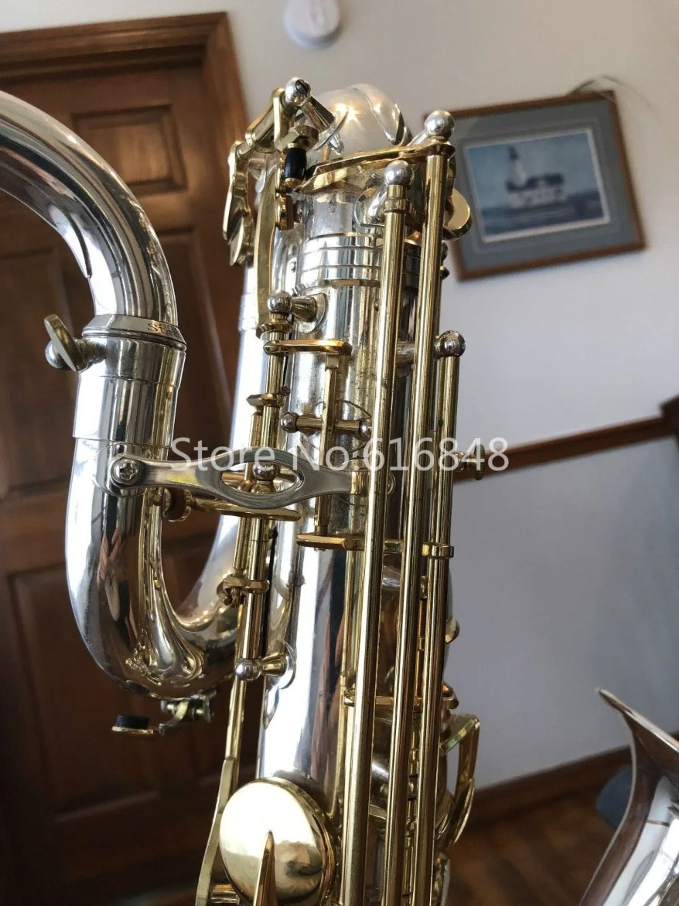 Description Picture 5 of itemNew Jupiter JBS-893 E Flat Baritone Saxophone Silver Plated Body Gold Lacquer Key Instrument Brass Sax With Mouthpiece Case