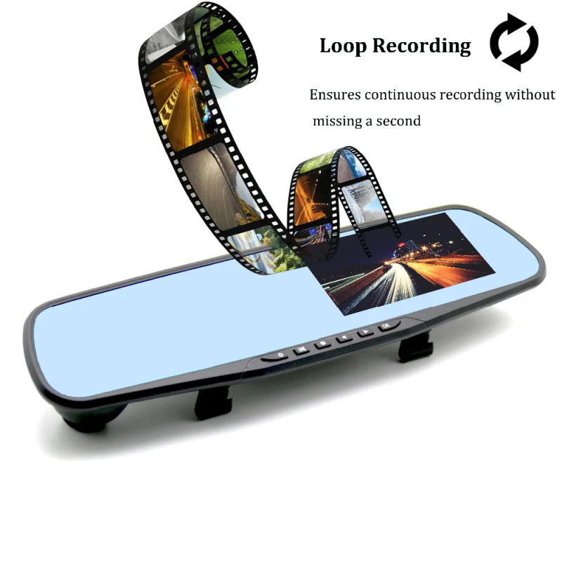 Description Picture 5 of itemHGDO Rear View Mirror Recorder 3 in 1 Dash Cam Anti glare Blue Mirror Car Dvr FHD 1080P Video Camera retrovisor con camara