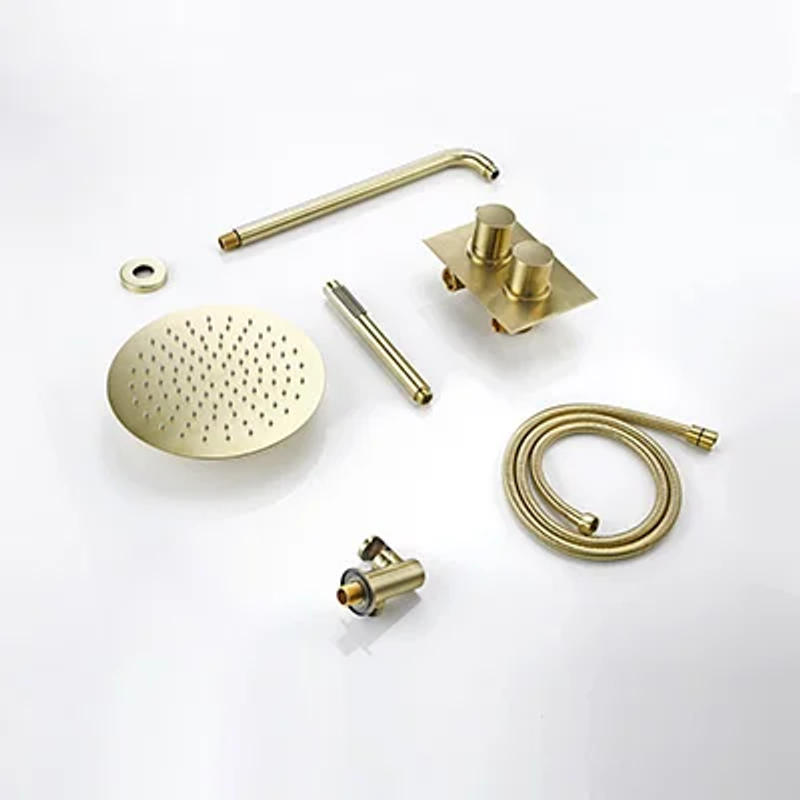 Description Picture 3 of itemSmesiteli 8 10 12 Inch Bathroom Faucet 2 Dial 2 Way Gold Shower Set Diverter Thermostatic Control Mixing Valve Rainshwoer Sets