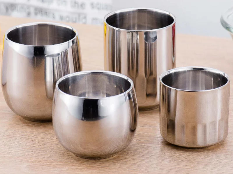 Description Picture 6 of itemHot Tea Coffee Mugs Double Layer Wine Cup Scald-proof Stainless Steel Cup Drinkware Kitchen Tools Restaurant Kindergarten Cup