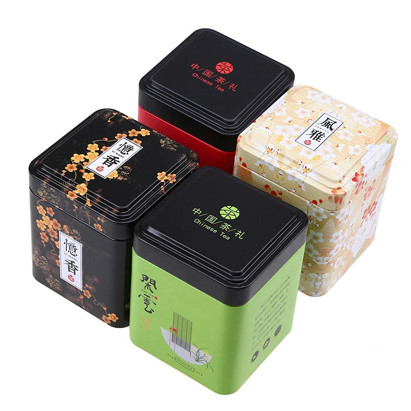 Description Picture 6 of itemWCIC Tea Caddies Iron Tin Box for Candy Biscuit Cookie Chocolate Storage Box Coffee Can for Gift Retro Chinese Tea Caddies