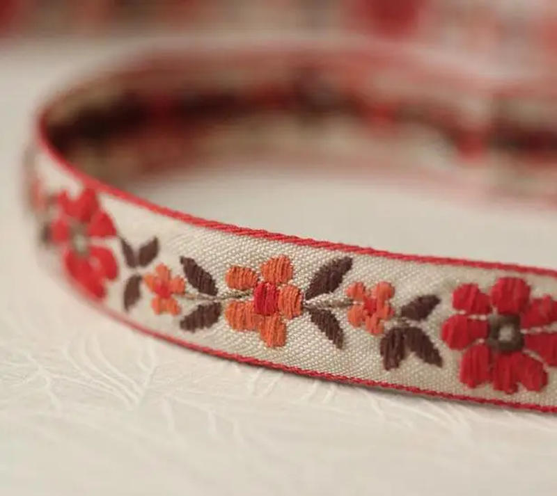 Description Picture 4 of item1.5CM Wide HOT Cotton Beige Embroidery Lace Fabric DIY Applique Collar Trim Ribbon Cord Sewing Guipure Wedding Dress Cloth Decor