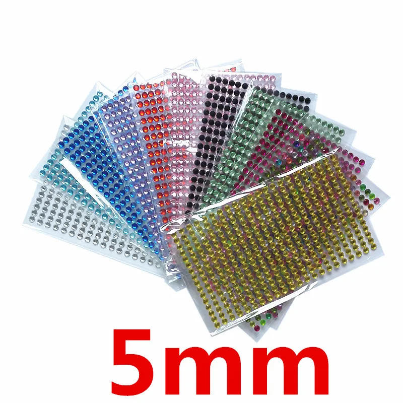 Description Picture 4 of itemScrapbook sticker 5mm 352pcs/set Self-adhesive Acrylic Rhinestones Sticker for wall Paste Decoration plane stickers