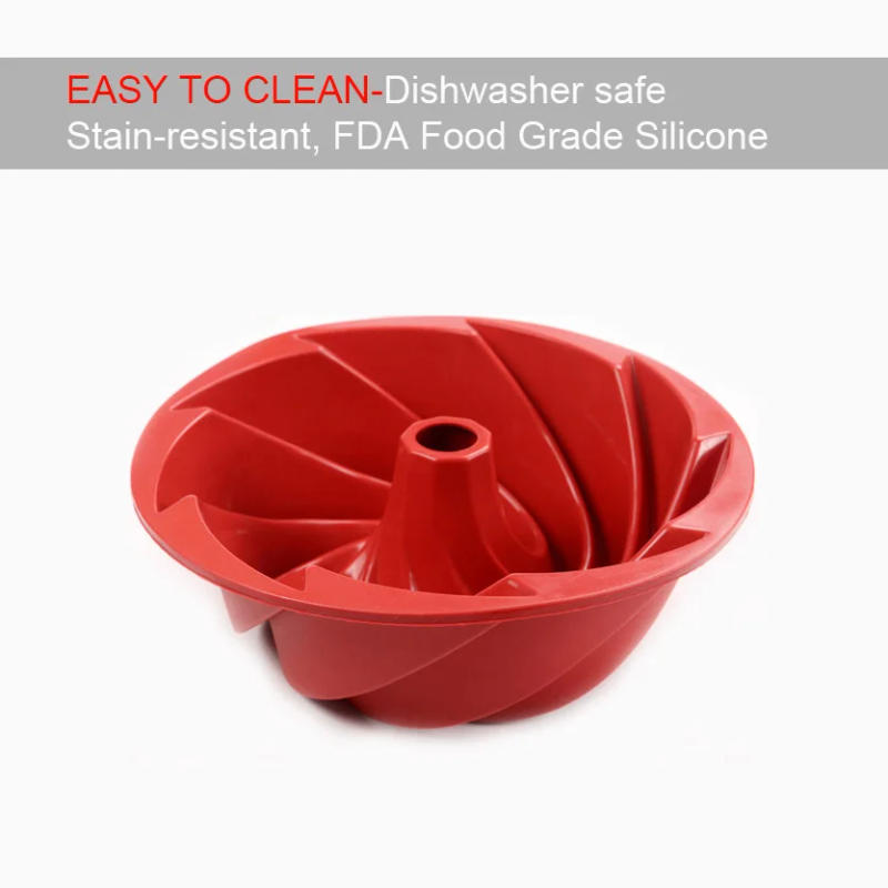 Description Picture 3 of itemLarge Spiral Shape Food Grade Silicone Bundt Cake Mold Pan 3d Fluted Cake Mould Form Bread Bakery Baking Tools Bakeware