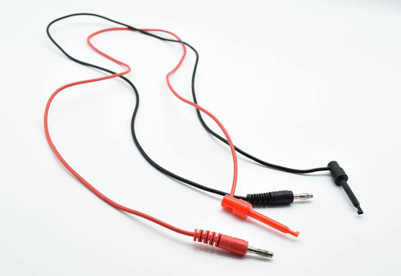 Description Picture 6 of item1 pair High Quality 1M Long Multimeter Dual Test Hook Clip to Male Banana Plug Cable