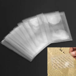 10pcs/Set 3X Transparent Magnifier Credit Card Shape Magnifiers Plastic Magnifying Fresnel Lens for Reading Newspaper Book