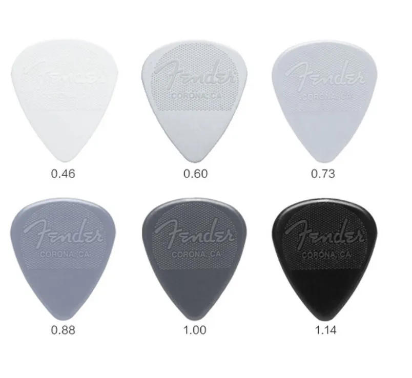 Description Picture 2 of item351 Shape Classic Nylon Guitar Picks Plectra Mediators 0.46/0.60/0.73/0.88/1.0/1.14mm, 1/piece