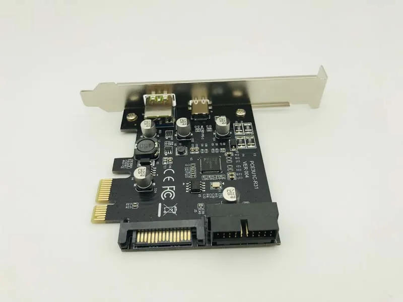 Description Picture 6 of itemAdd On Cards USB Expansion Card PCIE Sata/Card PCIE USB Adapter USB3 PCIE USB 3.1 PCI-E USB-C 2.4A Computer Expansion Cards New