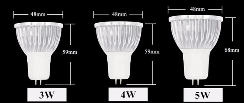 Description Picture 5 of item10pcs/lot Spotlight Bulb GU10 Dimmable 3W 4W 5W AC110V/220V High Power Warm/Cold White LED Lamp Downlight