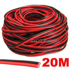 20 meters Electrical Wire Tinned Copper 2 Pin AWG 22 insulated PVC Extension LED Strip Cable Red Black Wire Electric Extend Cord