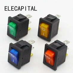 1pcs Mini 3 Pin Dashboard On Off Position Rocker Switch Illuminated Spst with Light
