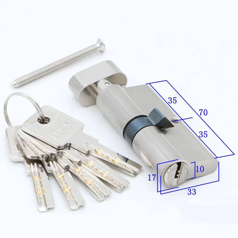 Description Picture 6 of item80mm with 10keys Door cylinder 80mm Security  Copper  Lock Cylinder  Interior Bedroom  Living  Handle  Brass Key Locking