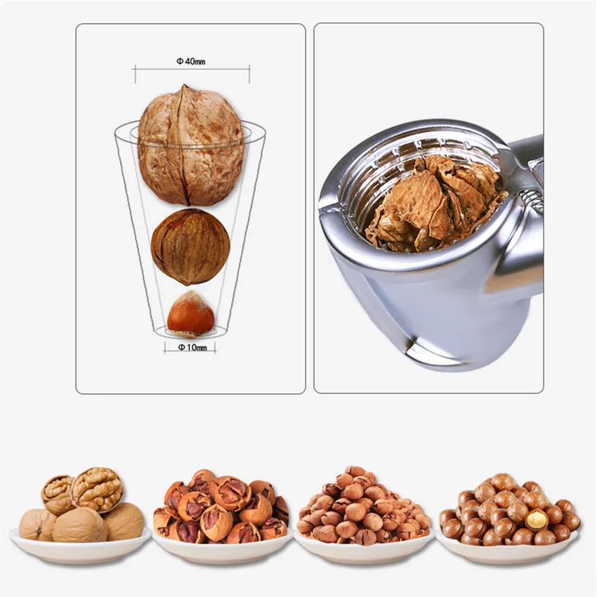 Description Picture 5 of itemZinc Alloy Nutcracker Sheller Crack Almond Walnut Pecan Hazelnut Filbert Nut Kitchen Nut Sheller Clip Tool Clamp Plier Cracker