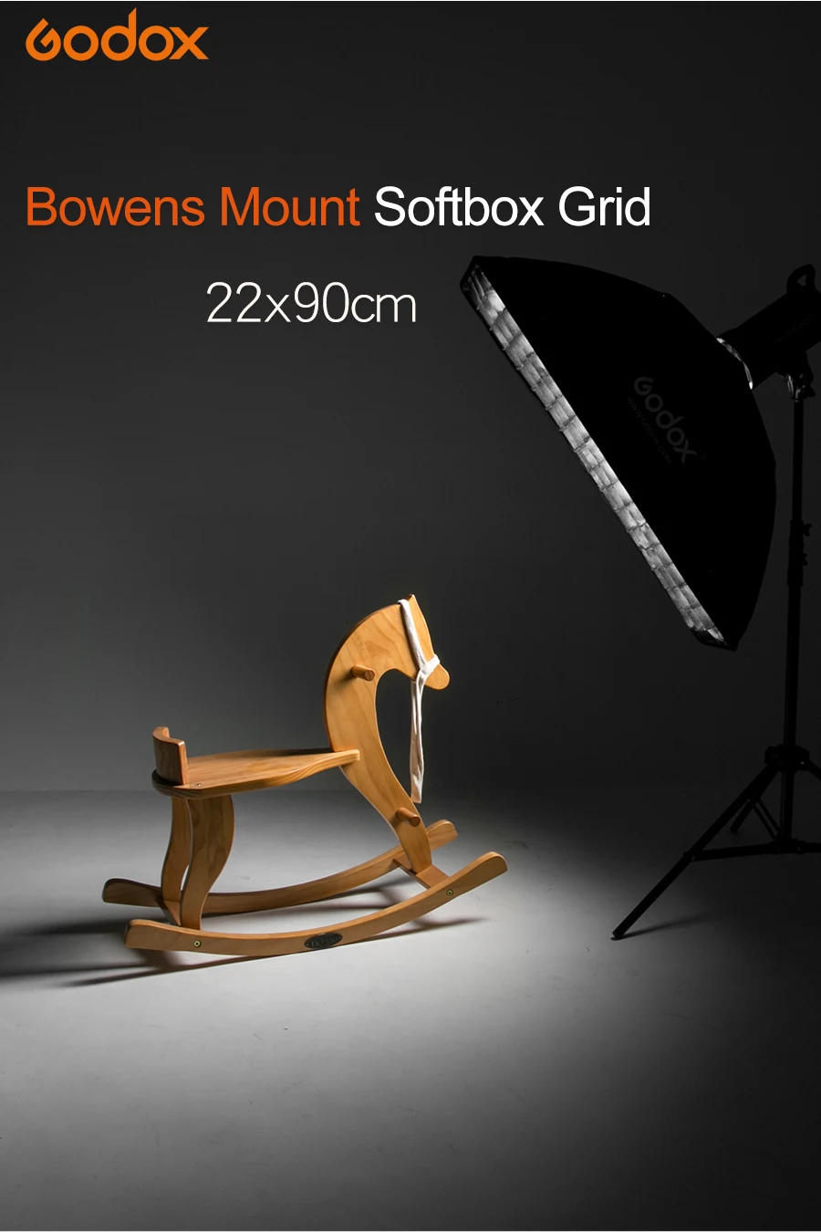 Description Picture 2 of itemGodox softbox 22x90cm 9"x 35" Portable Rectangular Honeycomb Grid Softbox soft box with Bowens Mount for Studio Flash