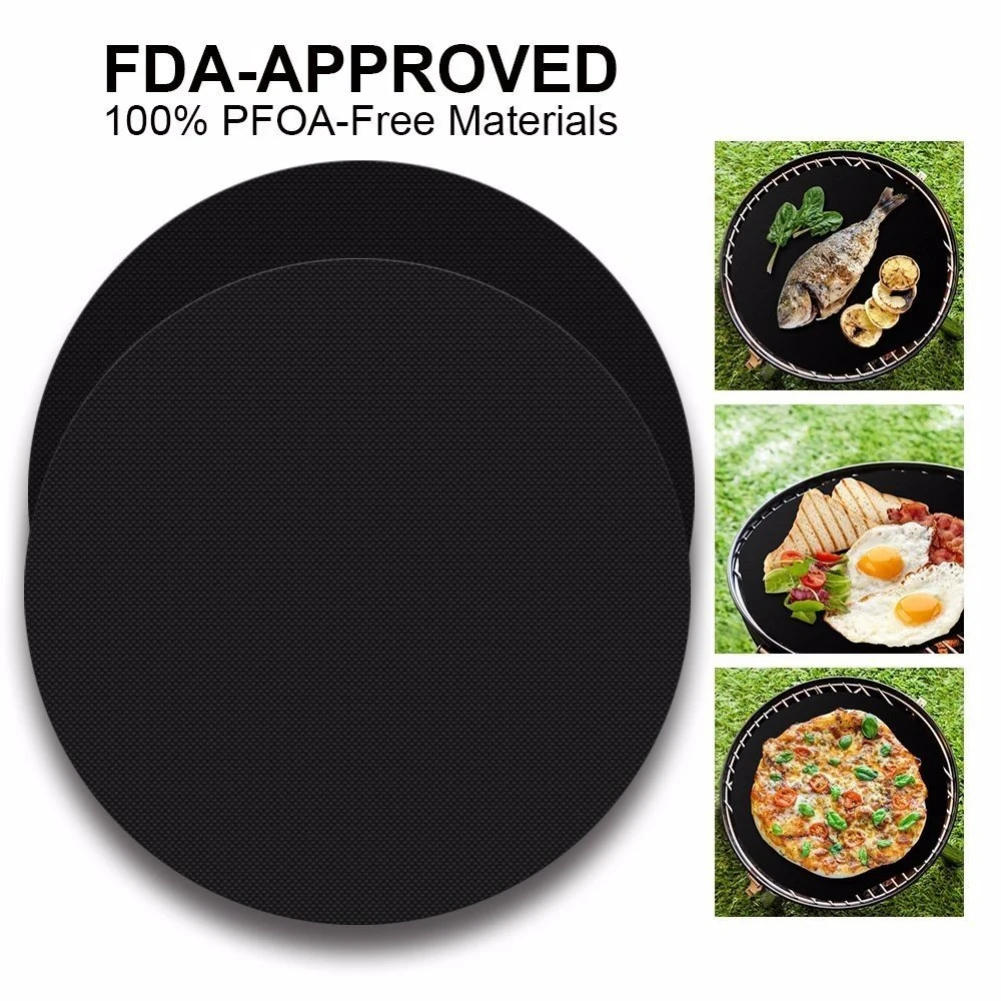 Description Picture 2 of itemRound Non-Stick Mat Pan Fry Liner Sheet Cooking Wok Kitchen Baking Pad BBQ Baking Mats Diameter 24cm Kitchen Tool