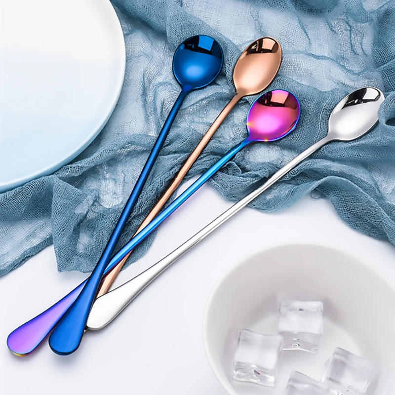 Description Picture 5 of itemLeeseph Stainless Steel Long Handle Mixing Spoon, Bar Stirring Spoon for Cocktail, Ice Cream, Coffee, Juice, Drink, 9.4 Inches