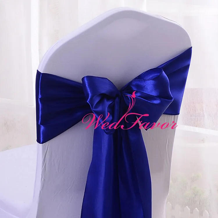 Description Picture 6 of item10pcs/50pcs Sage Green Satin Chair Sash Ribbon Tie Silk Wedding Chair Bow Sash For Party Event Hotel Banquet Birthday Decoration