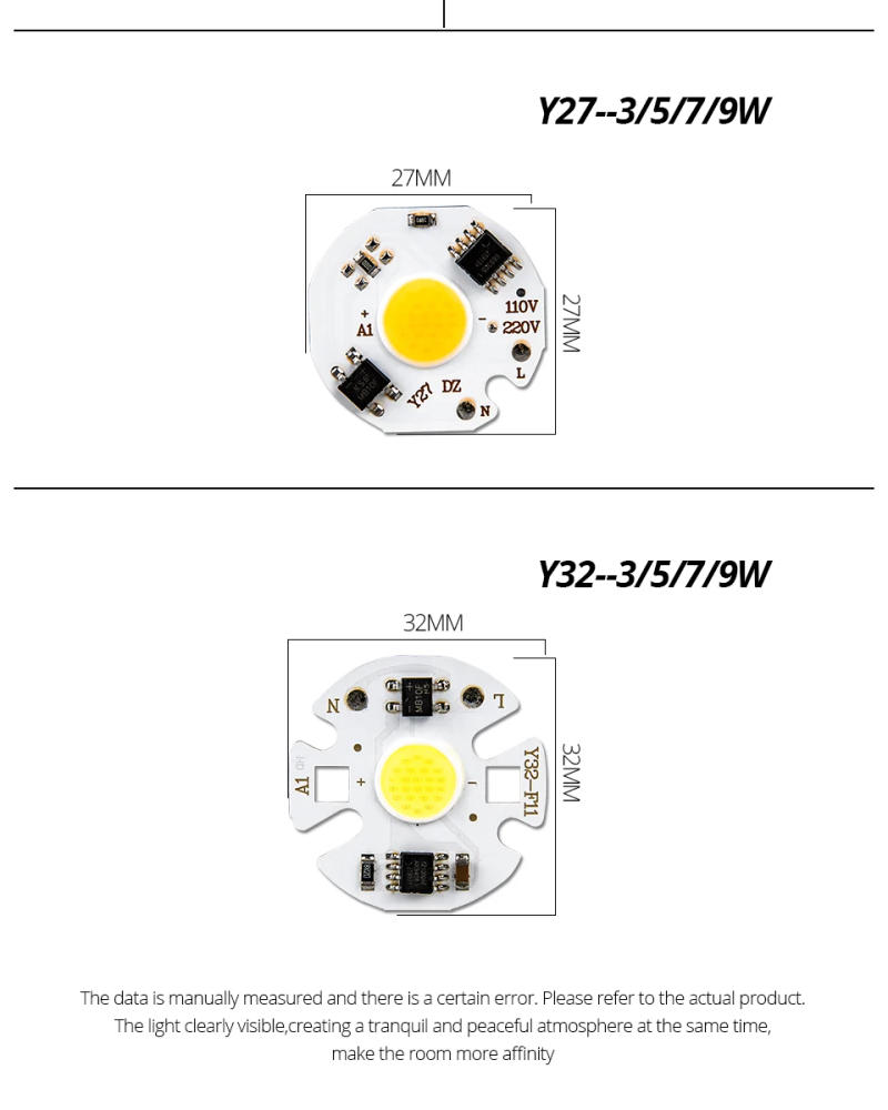 Description Picture 6 of item5pcs LED Chip COB lampr 20W 30W 50W AC 110V 220V No Need Driver DIY Flood light Spotlight Cold Warm White Outdoor Lamp Bead