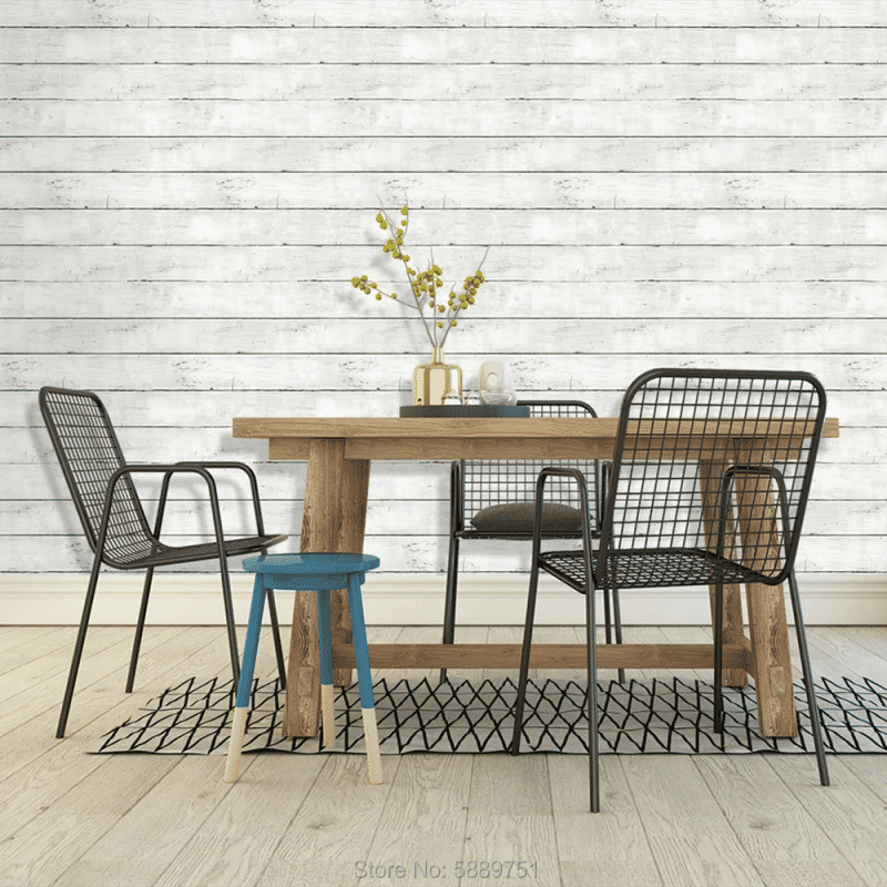 Description Picture 3 of itemClassic White Gray Wood Paper  Self-Adhesive Removable Wood Peel and Stick Wallpaper Decorative Stick for Living Room Decoration