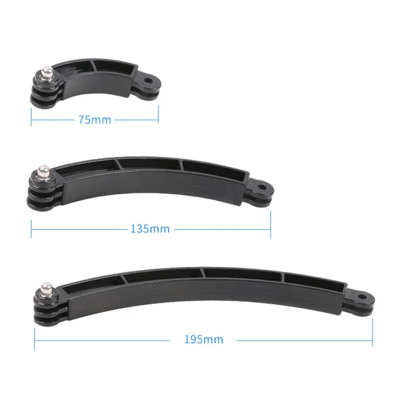 Description Picture 2 of itemFor GoPro 13 Accessories Self Selfie Stick Helmet Arm curved Extension 3 way for go pro HERO 11 12 Dji OSMO Action 4 3 Camera