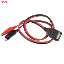 USB Alligator clips Crocodile wire USB Female to tester Detector DC Voltage meter ammeter capacity power meter monitor, etc