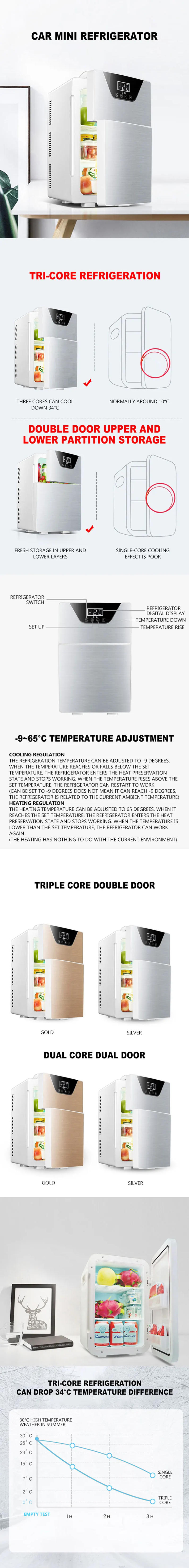 Description Picture 2 of item20L Kitchen Refrigerator Dual-Door Fridge Freezer Electric Refrigerator Household Rental Frigobar Dual-use Cold Frigidaire