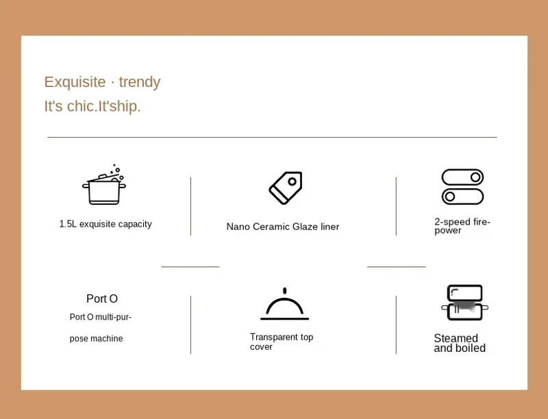 Description Picture 3 of item1.5L Portable Electric Cooking Pot Desktop Hotpot Multicooker Rice Cooker Food Steamer kitchen Electric Skillet Frying Pan 220V