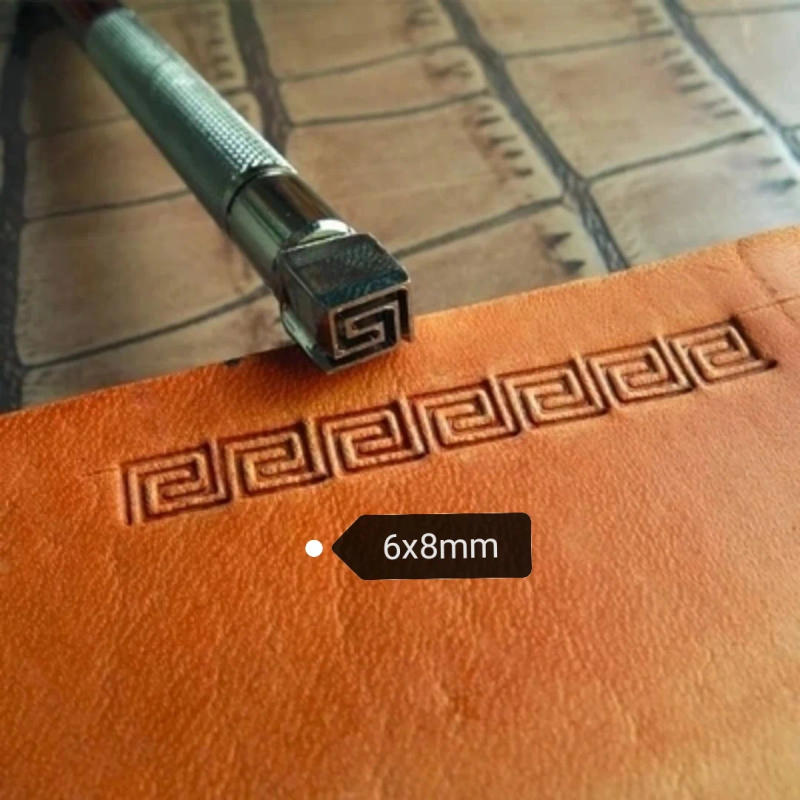Description Picture 5 of itemLeather carving embossing tool DIY handmade leather printing stamp Decorative pattern Carved steel Border engraving craft tool