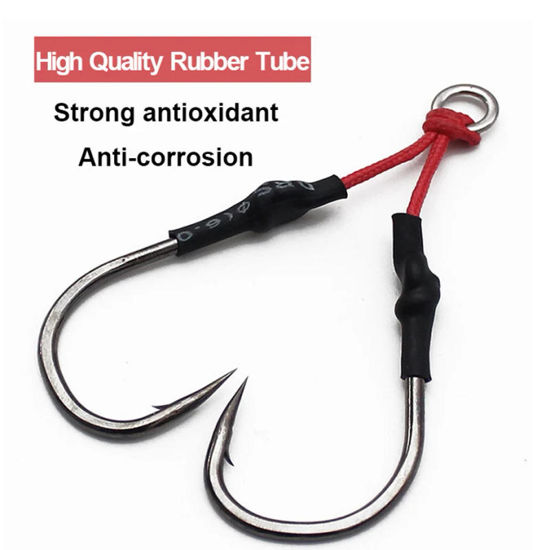 Description Picture 6 of itemFishing Accessories Hook Jigging Assist Hook High Carbon Steel Double Jig Fish Hook PE Line Tackle Angeln Zubehor Trolling Tools