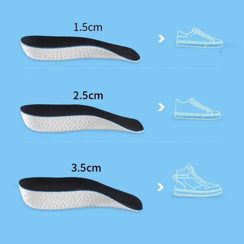 Description Picture 3 of item1 Pair Shoe Insoles Breathable Half Insole Heighten Heel Insert Sport Shoes Pad Cushion Unisex 1.5-3.5cm Height Increase Insoles