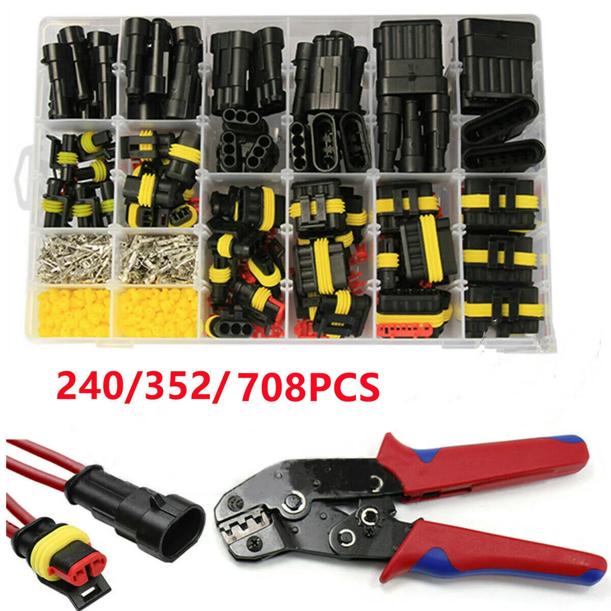 Description Picture 2 of item708/408/382/352/240/296/194/15pcs 1-6Pins HID Waterproof Connectors Car Marine Seal Electrical Wire Connector Plug Truck Harness