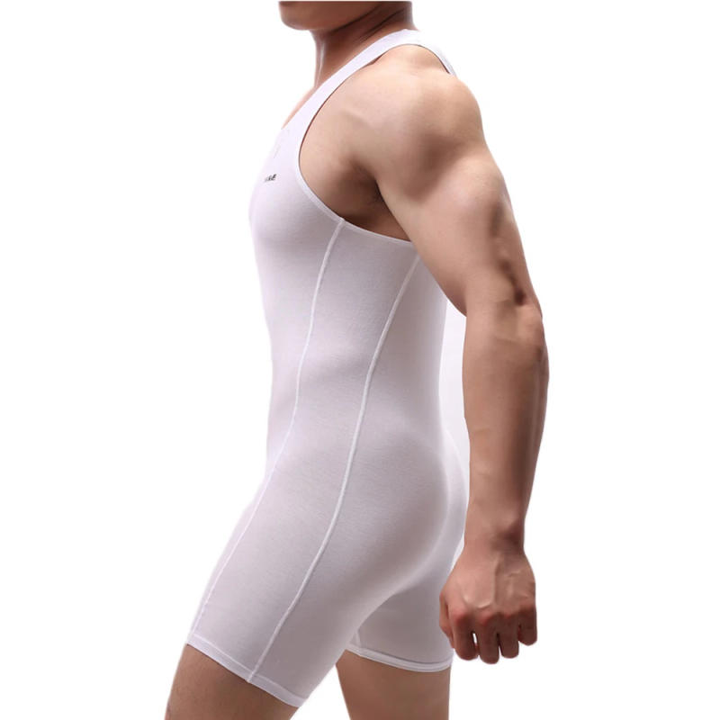 Description Picture 3 of itemSexy Mens Undershirts Modal Seamless Bodysuits Sports Fitness Wresting Singlet Jumpsuits Shorts Slip Homme Sleepwear Underwear