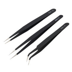 Anti-static ESD Stainless Steel Tweezers Electronics Industrial Precision Curved Straight Tip Phone Maintenance Repair Hand Tool