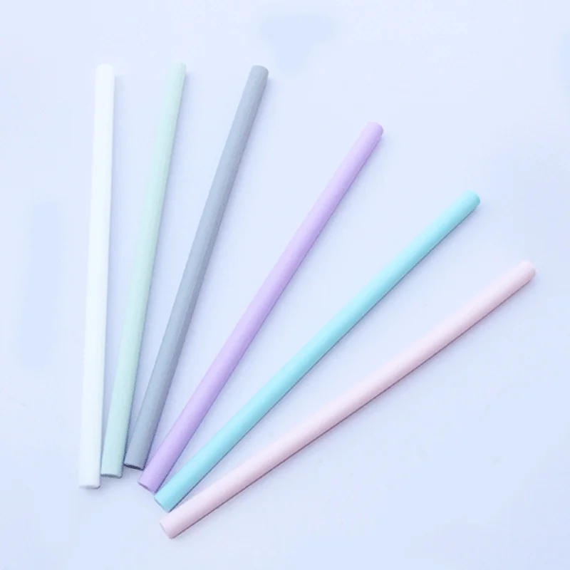 Description Picture 4 of item6 pcs Reusable Food Grade Silicone Straws Straight Bent Drinking Straw With Cleaning Brush Set Party Bar accessory