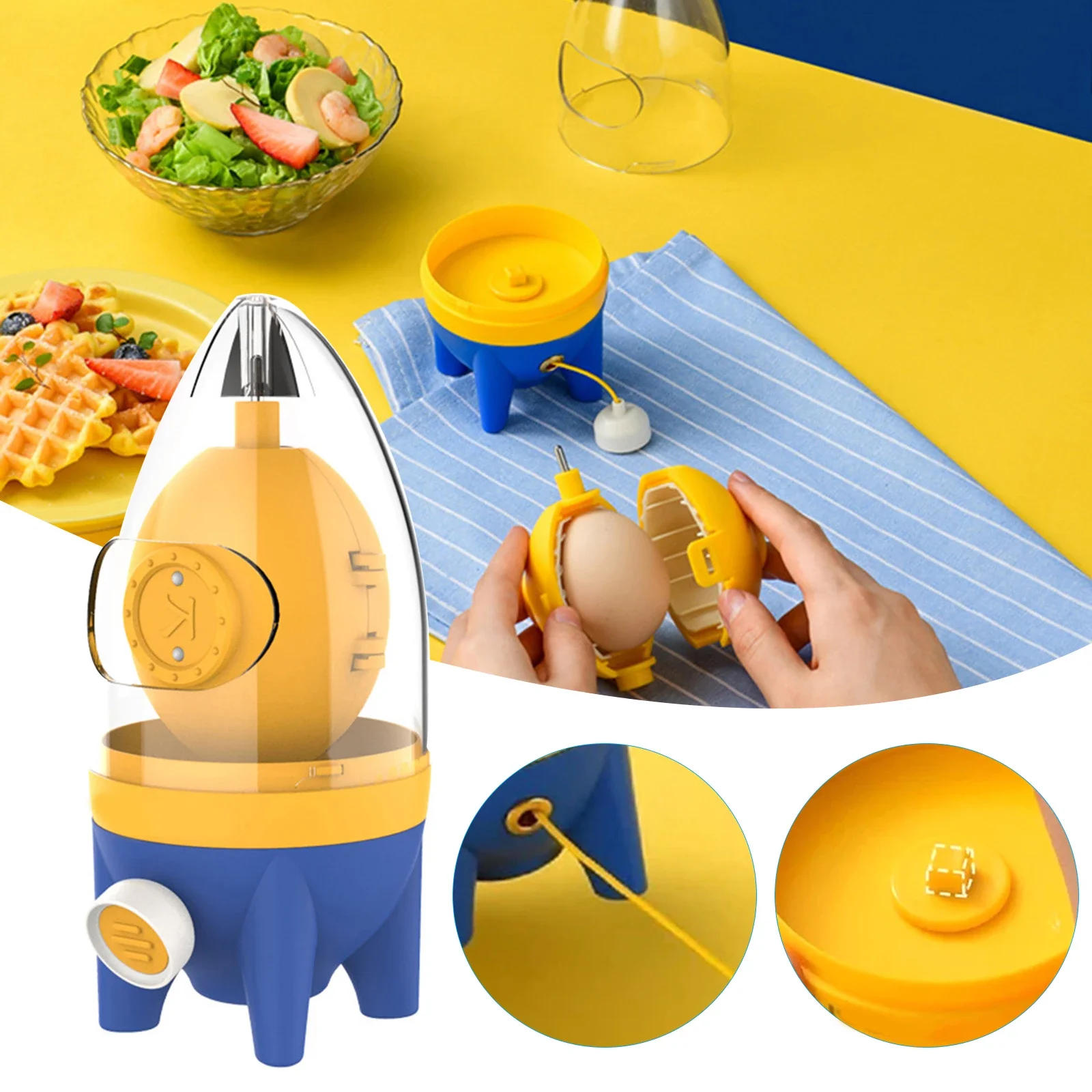 Description Picture 2 of itemManual Mixing Golden Egg Puller, Egg White Yolk Mixer, Egg Spinner in Shell Pull String, Kitchen Cooking Baking Tools