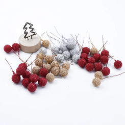10/30pcs Artificial PE Cherry Fruits Wedding Decorative Flowers Wreath Scrapbooking Christmas Decorations for Home Diy Gifts Box