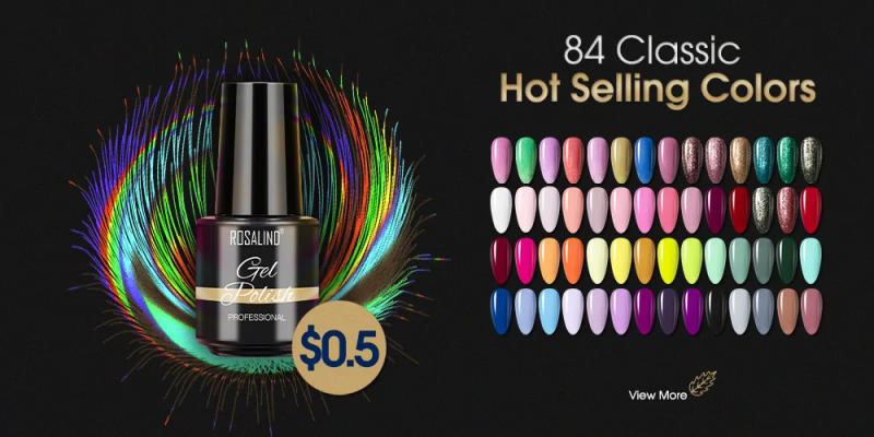 Description Picture 2 of itemROSALIND Crack Gel Nail Polish Extension Color Base of Nail Varnish Hybrid Manicure Set for UV Led Semi permanent Base Top Coat