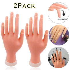 Flexible Nail Art Practice Hand Movable Silicone Soft Plastic Flectional Trainer Model False Training Hand Nail Manicure Tools