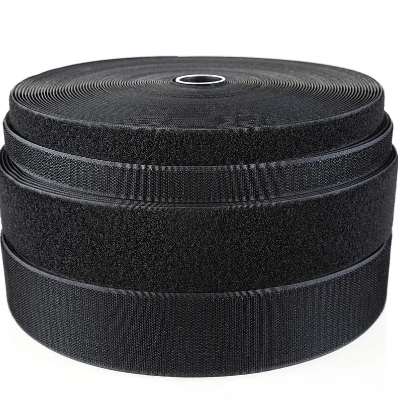 Description Picture 3 of item1Meter/Pair 16/20/25/30/38/50/100mm Adhesive Hook and loop Fastener Tape No Glue Adhesive Sewing-on Strips Magic Tape for Craft