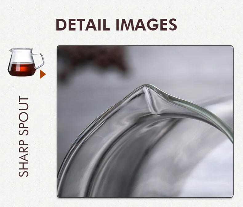 Description Picture 4 of item400ml 600ml Coffee Server Pour Over Glass Range Dripper 01 02  Heat Resistant Coffee Kettle Brewer Drip Coffee Share Pot
