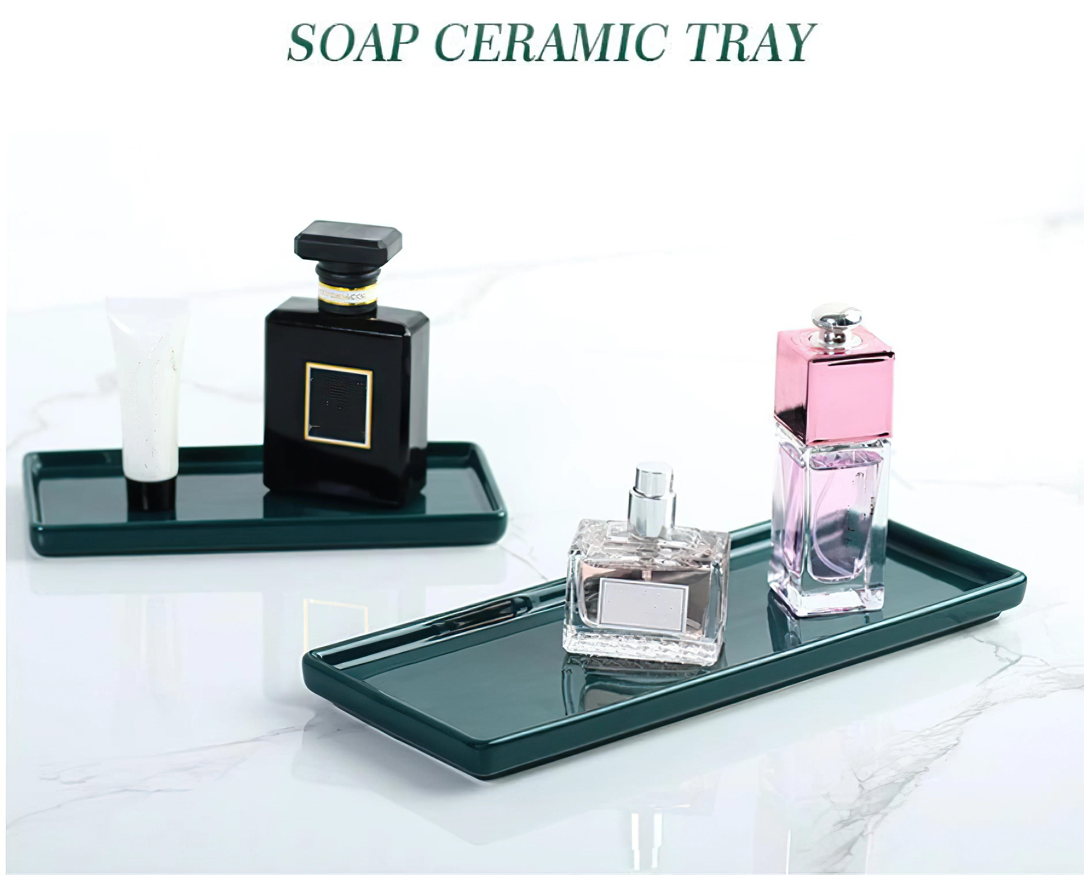 Description Picture 5 of itemJapanese-style Rectangular Ceramic Tray Plate White Porcelain Rectangular Plate Mouthwash Cup Tray Bathroom Living Storage Tray