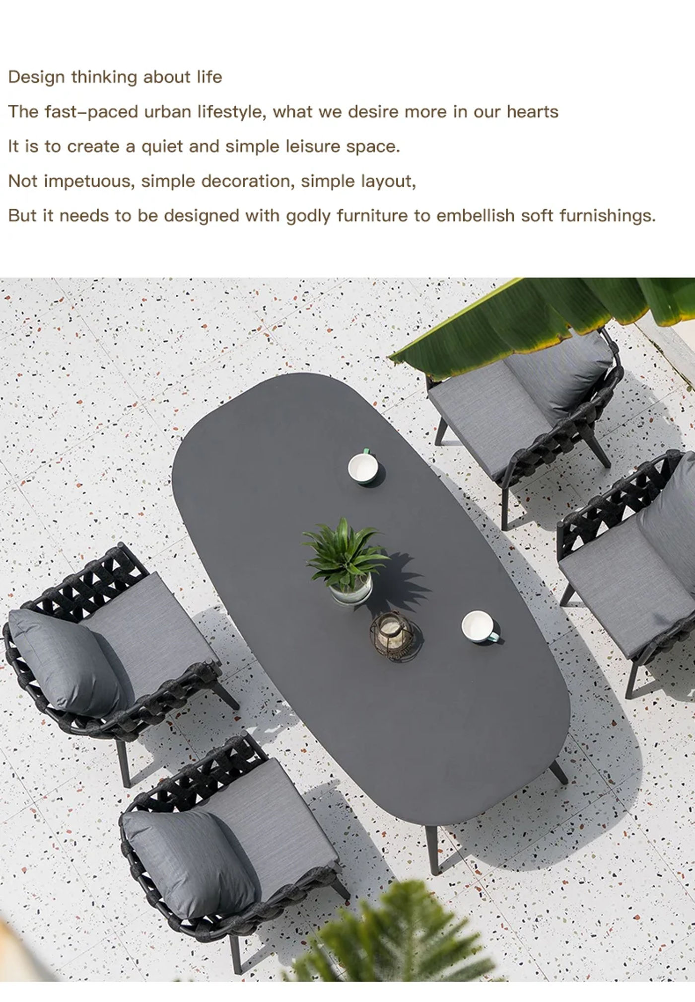 Description Picture 3 of itemOutdoor Tables And Chairs Simple Courtyard Leisure Terrace Furniture Set Hotel Modern Design Balcony Minimalist Household
