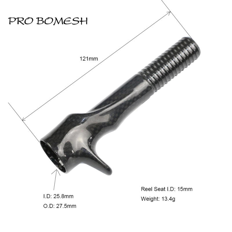 Description Picture 4 of itemPro Bomesh 1pcs Carbon Fiber Spinning Reel Seat Casting Reel Seat With Fuji Hood DIY Fishing Rod Rod Building Components